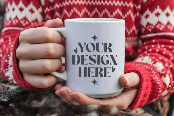 15oz Christmas Mug Mockup