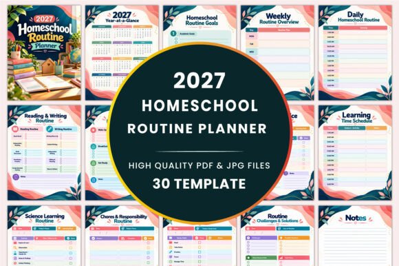 2027 Homeschool Routine Planner KDP