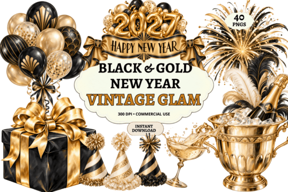 2027 New Year PNG Bundle
