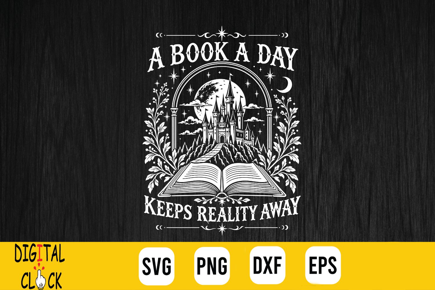 A Book a Day Bookish Dragon Reader SVG