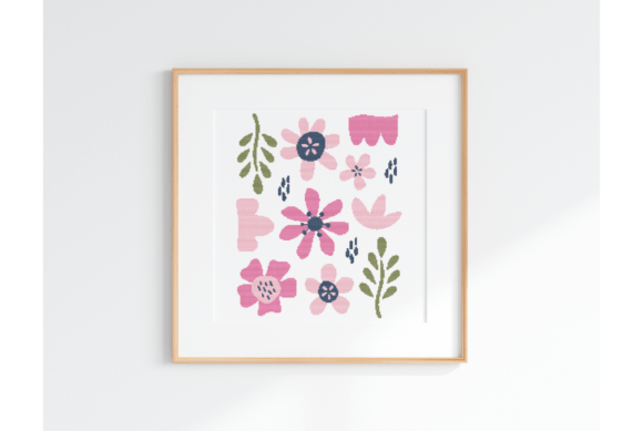 Abstract Floral Cross Stitch Pattern