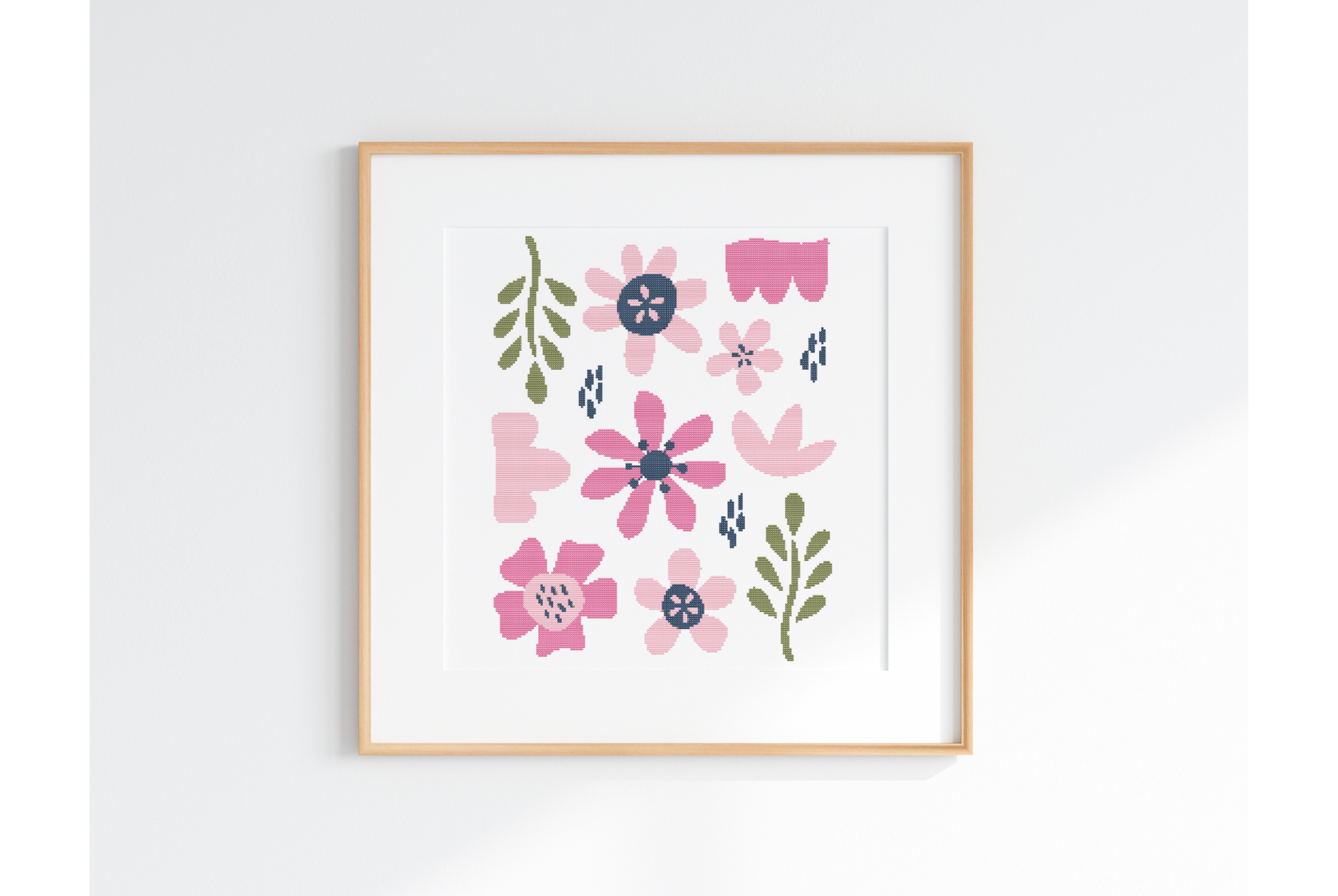 Abstract Floral Cross Stitch Pattern