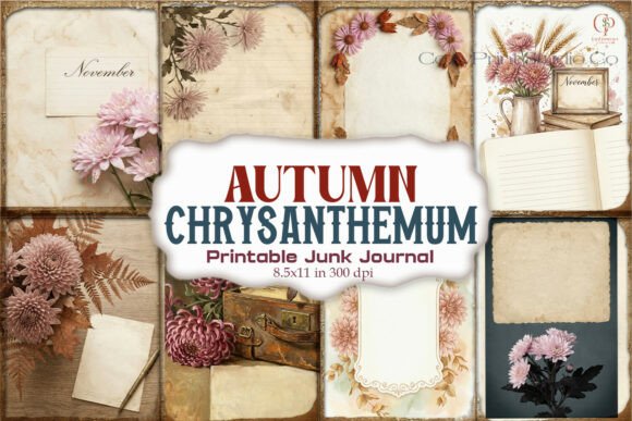 Autumn Chrysanthemum Floral Junk Journal