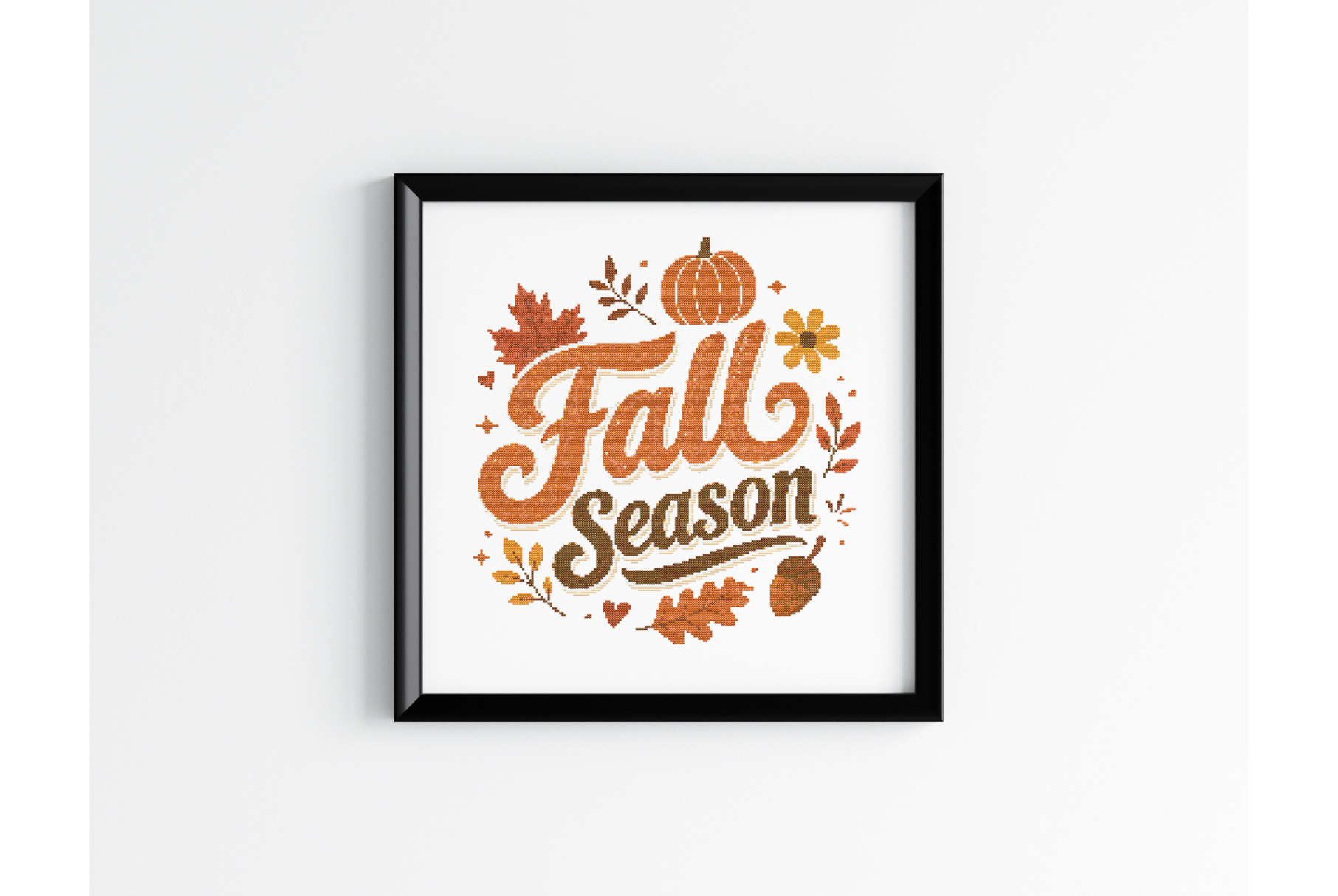 Autumn Pumpkin Cross Stitch Pattern