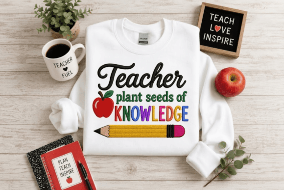 Back to School Teacher Gift Embroidery