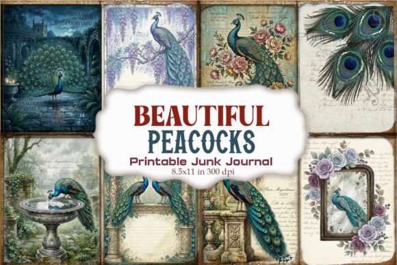 Beautiful Peacock Feather Junk Journal