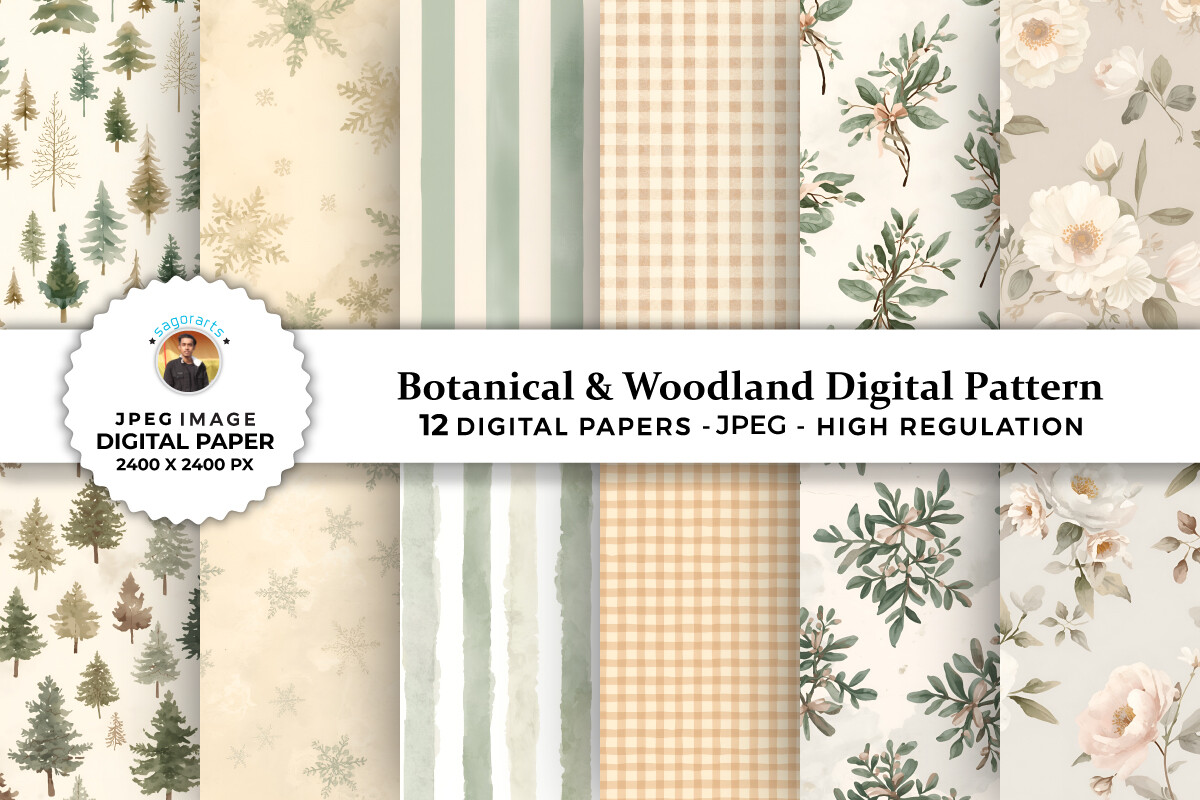 Botanical & Woodland Digital Patterns