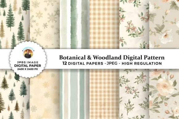 Botanical & Woodland Digital Patterns
