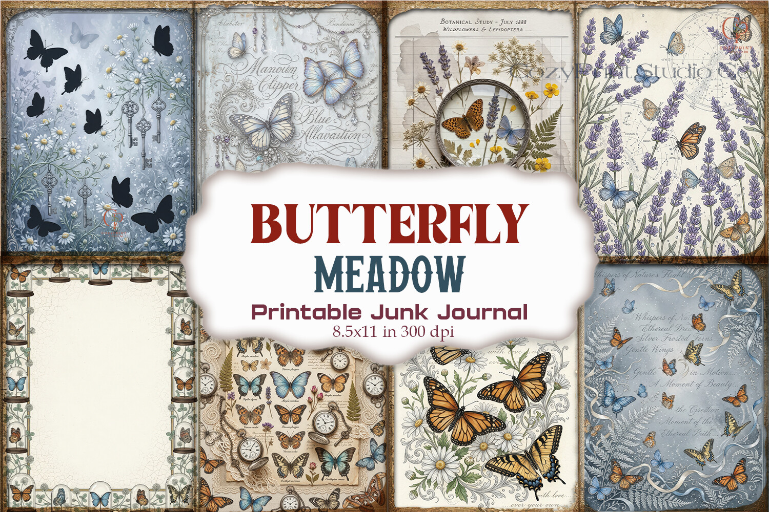 Butterfly Meadow Lavender Junk Journal