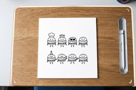 Cartoon Burger Characters Doodle