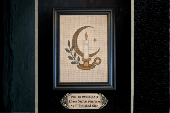 Celestial Candle Cross Stitch Pattern
