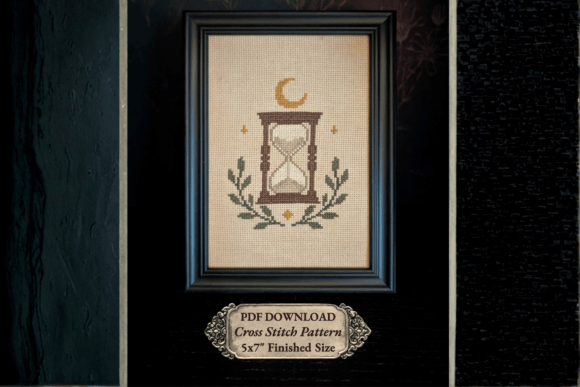 Celestial Hourglass Cross Stitch Pattern