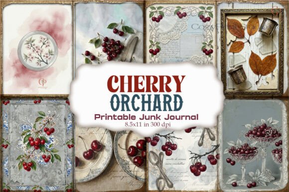 Cherry Orchard Vintage Blue Junk Journal