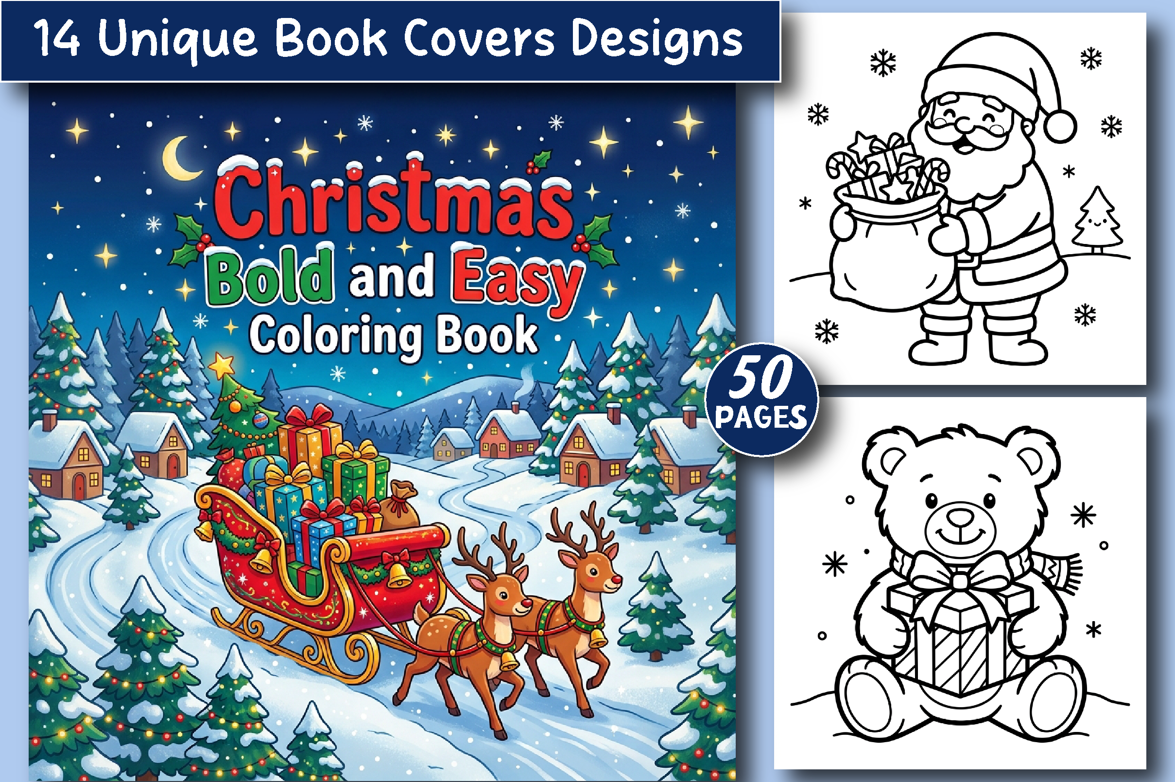 Christmas: Bold and Easy Coloring Book