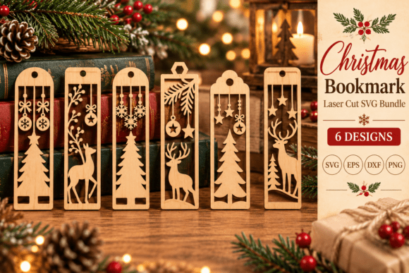 Christmas bookmark SVG bundle