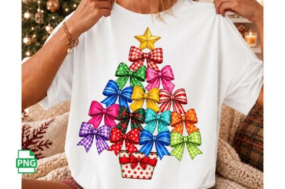 Christmas Bow Tree Png Preppy Holiday Graphics