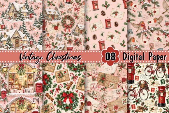 Christmas Post Digital Paper