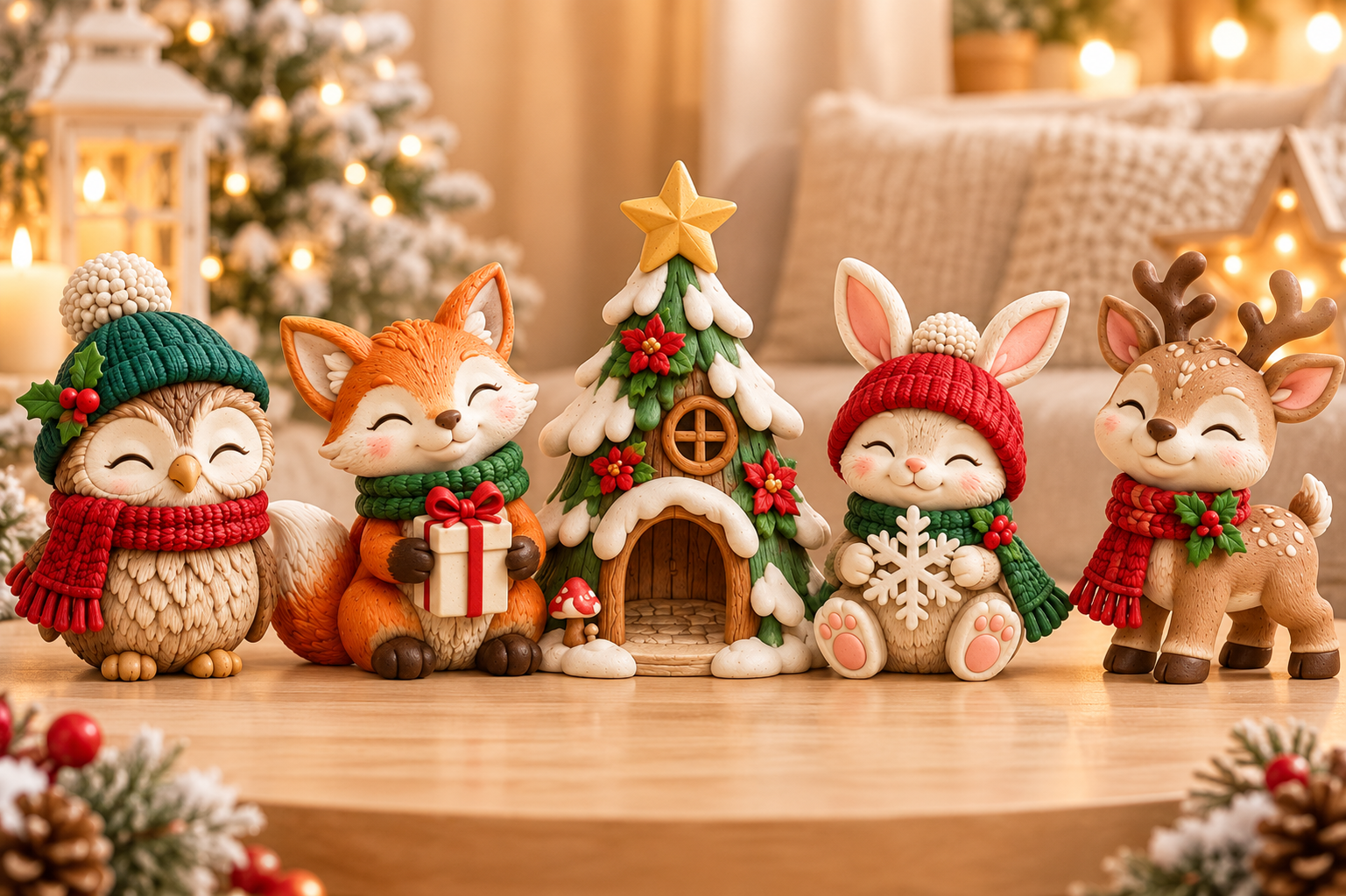 Christmas Woodland Set STL 3D Print - Owl, Fox, Rabbit & Reindeer - Image 4