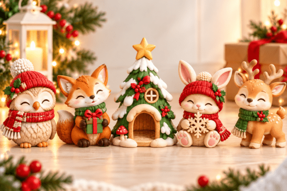 Christmas Woodland Set STL 3D Print - Owl, Fox, Rabbit & Reindeer - Image 3