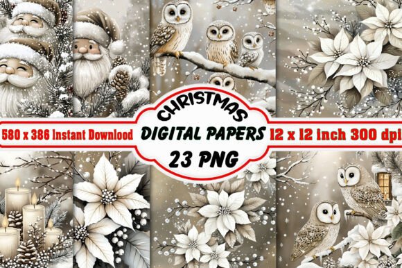 Christmas Digital Paper Patterns Bundle