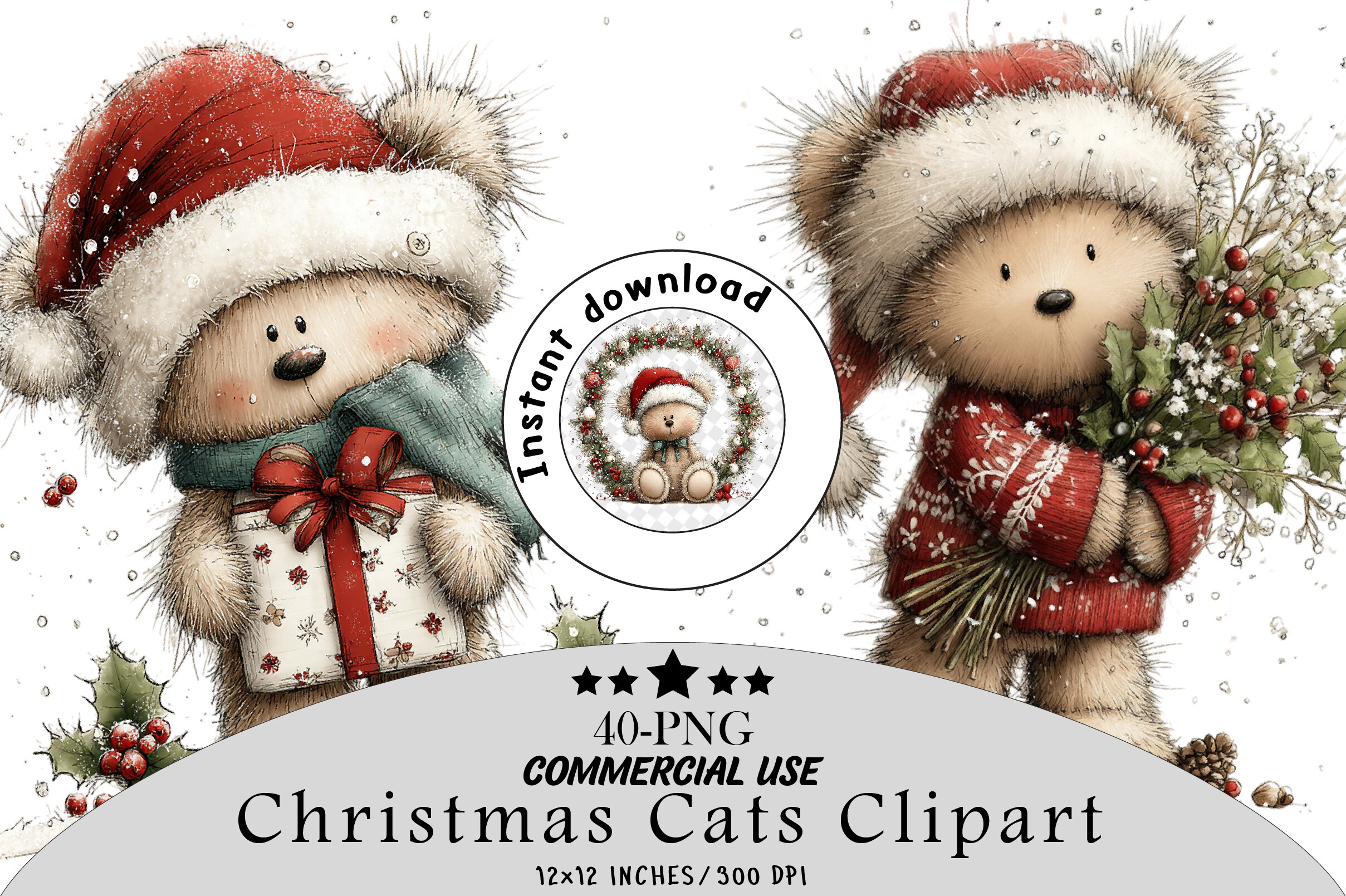 Christmas Teddy Bear Clipart