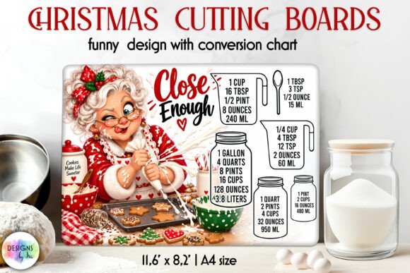 Close Enough Christmas Cutting Board
