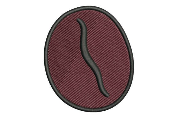 Coffee Bean Oval Embroidery Design
