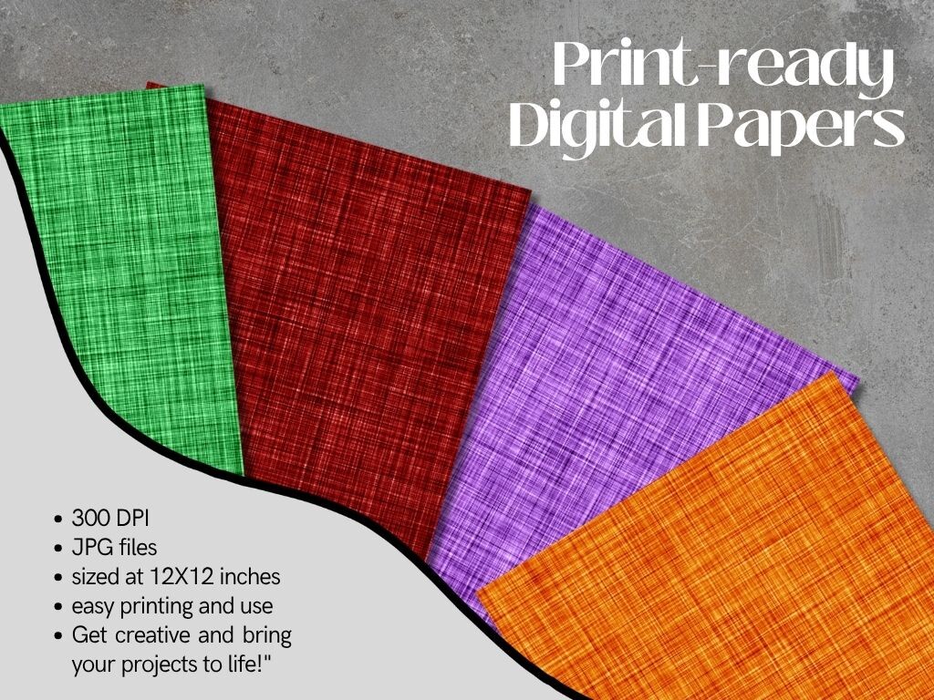 Colorful Linen Texture Digital Papers