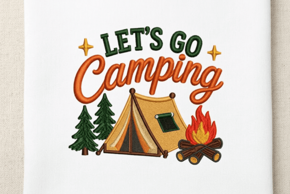 Cozy Camping Scene with Green Pine Trees