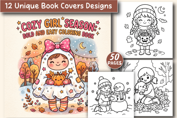 Cozy Girl Season BOLD&EASY Coloring Book