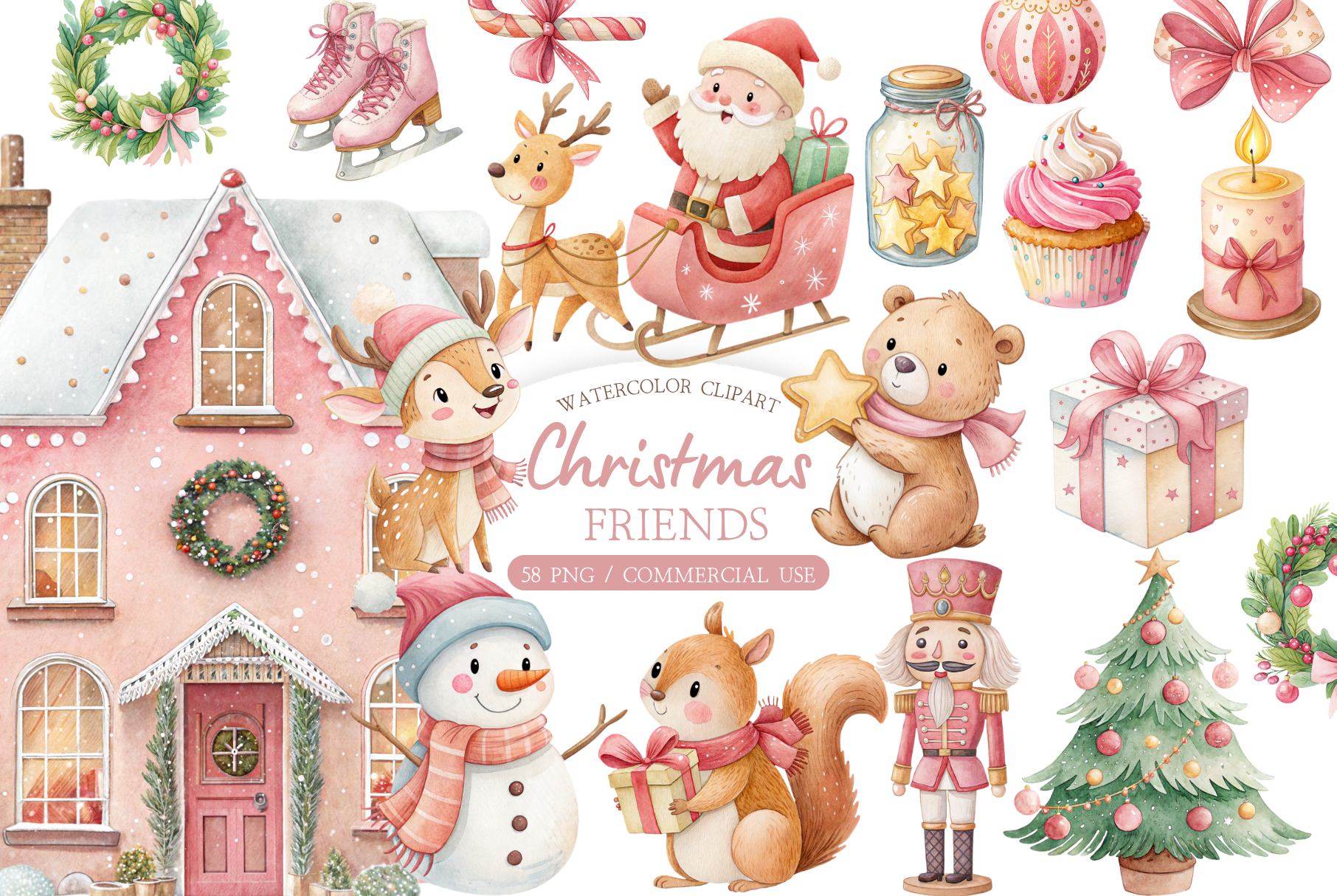 Cute Christmas Clipart Bundle