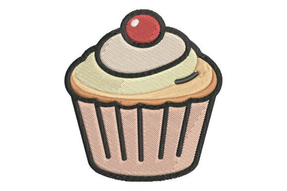 Cute Cupcake Birthday Embroidery