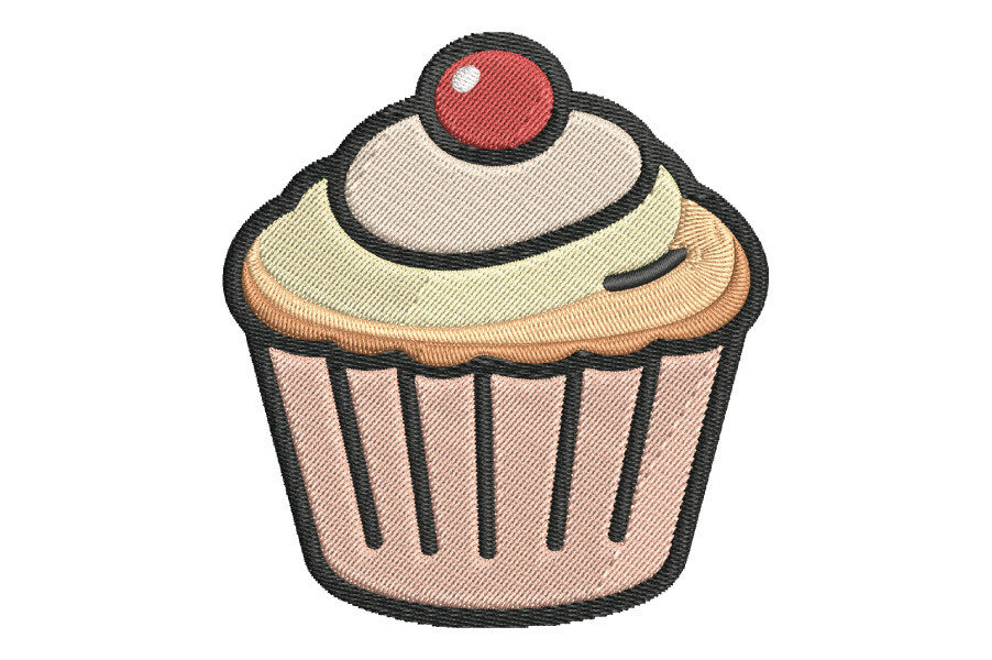 Cute Cupcake Birthday Embroidery