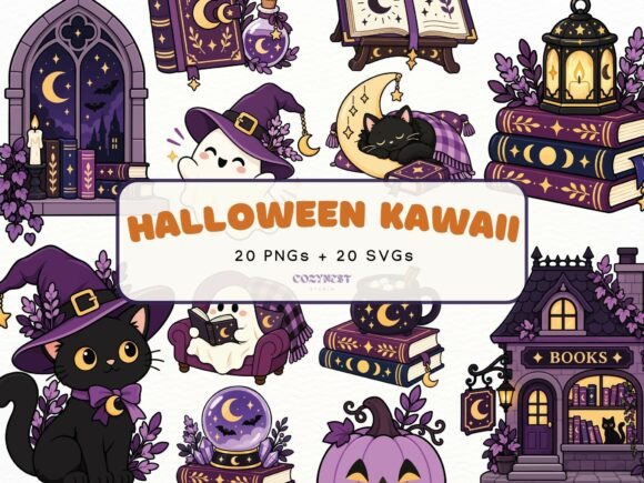 Cute Halloween Clipart Kawaii Spooky PNG