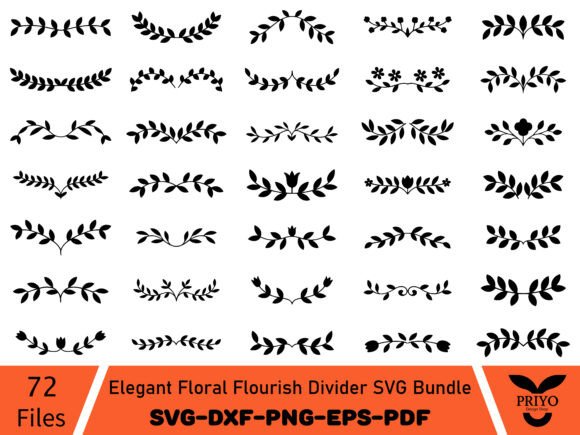 Elegant Floral Flourish Divider SVG