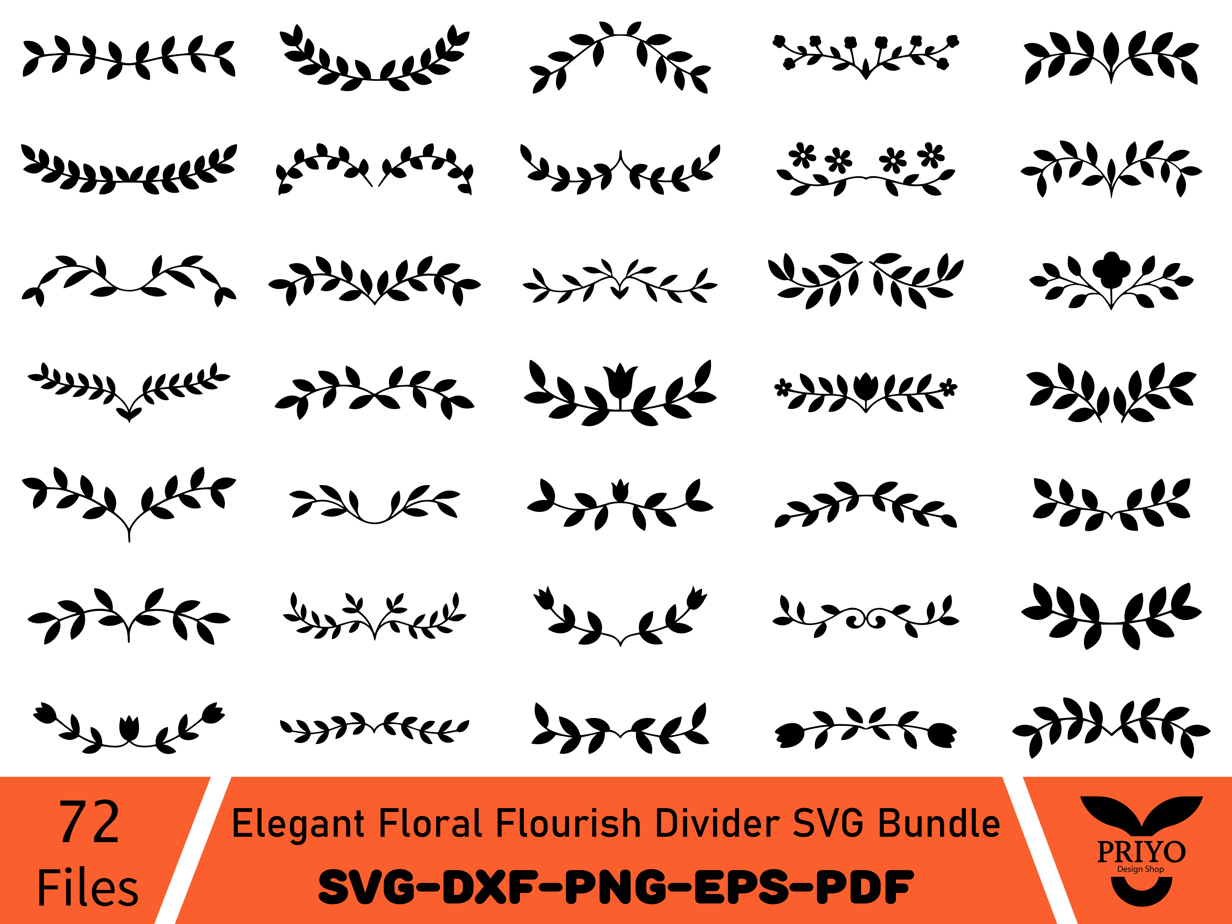 Elegant Floral Flourish Divider SVG