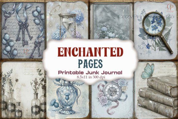 Enchanted Vintage Pages Hourglass Junk