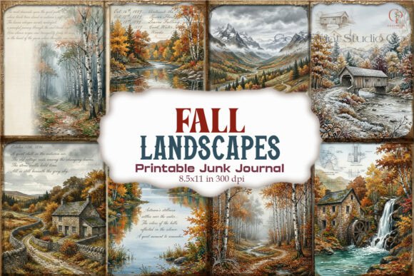 Fall Landscape Mountain Junk Journal