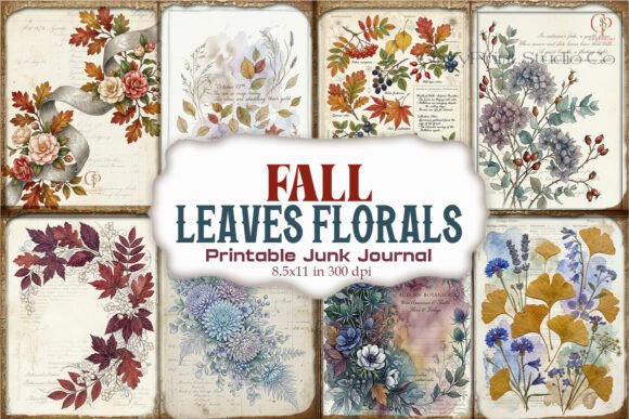 Fall Leaves Floral Botanical Junk Journa