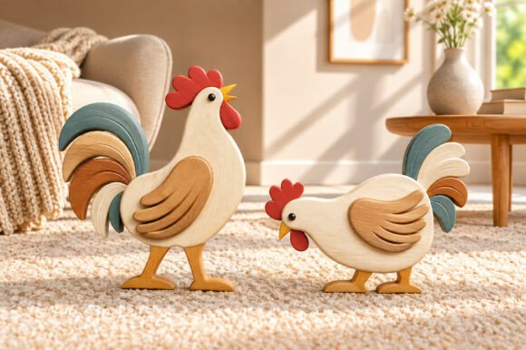 Farm Chicken 3D Printable STL File – Rustic Farmhouse Decor Model - Image 4