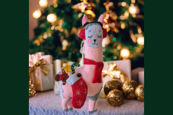Felt Christmas Llama – Sewing Pattern PD