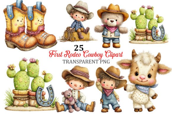 First Rodeo Cowboy Clipart Collection