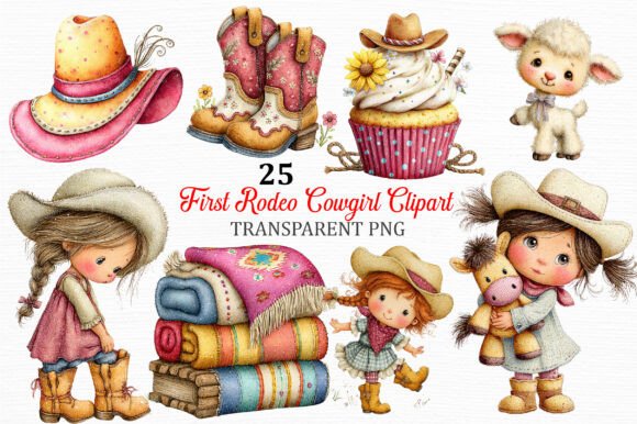 First Rodeo Cowgirl Clipart Collection
