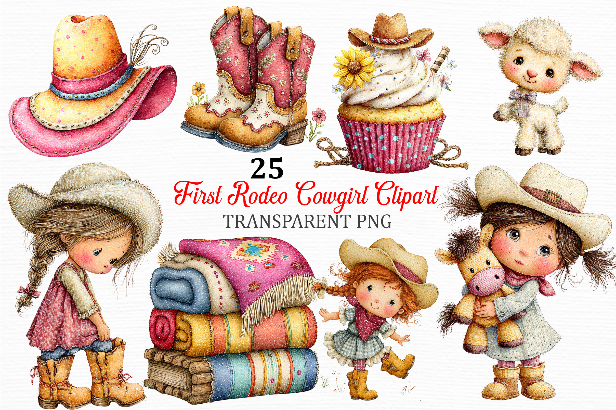 First Rodeo Cowgirl Clipart Collection