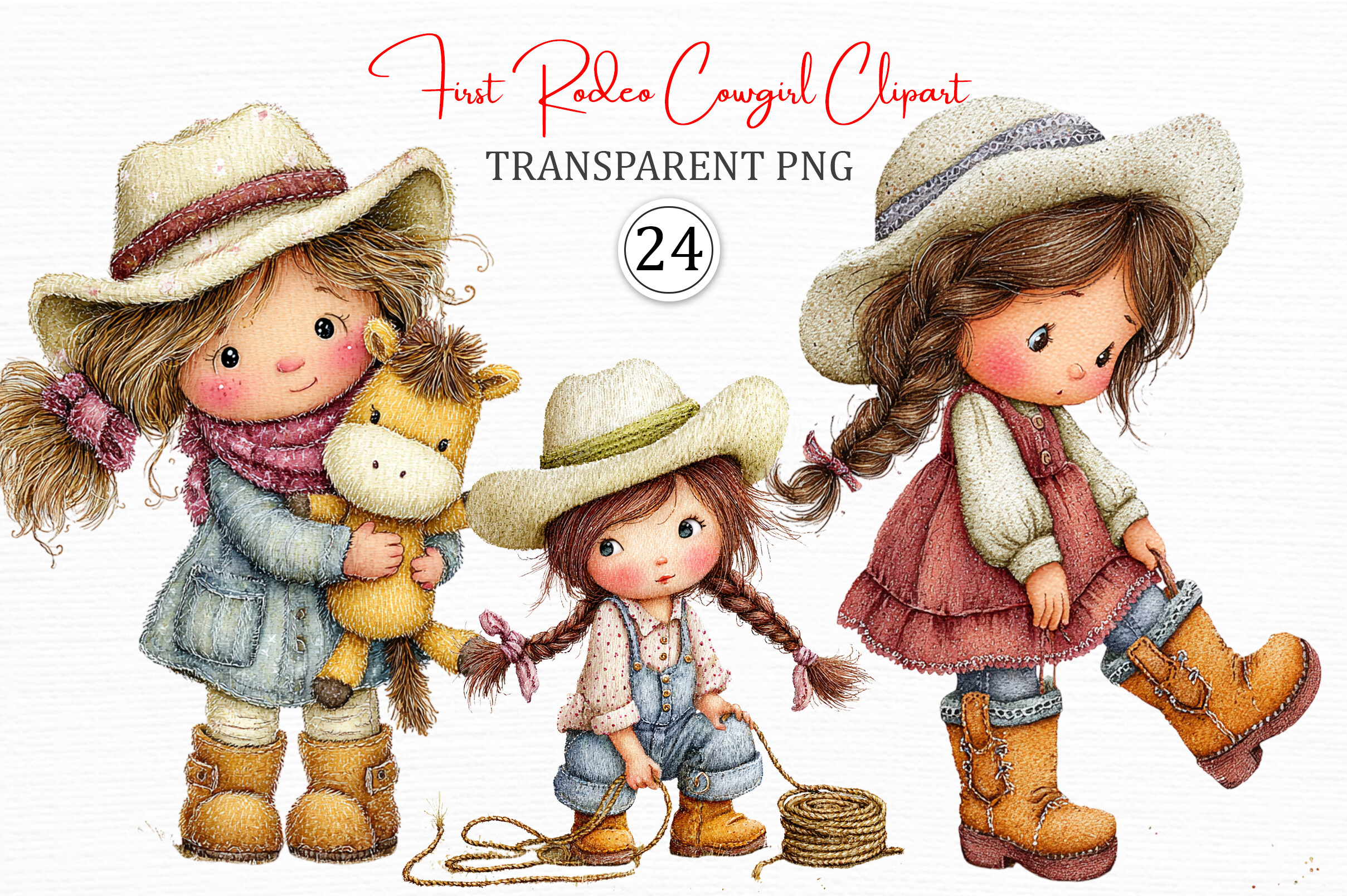 First Rodeo Cowgirl Clipart