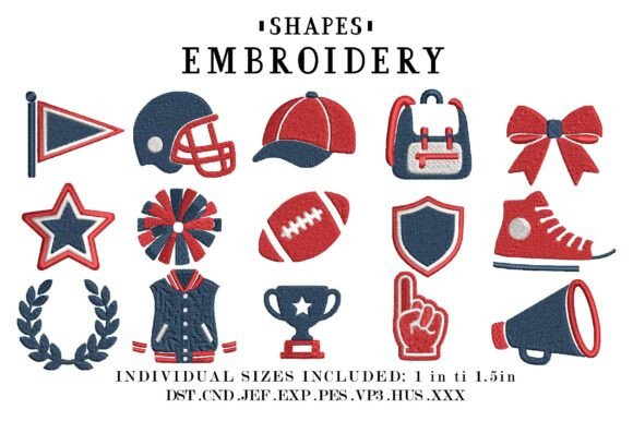 Football & Cheerleading Mini Embroidery