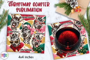 Funny Christmas Zebra Coaster Graphic by Designs by Ira · Creative Fabrica