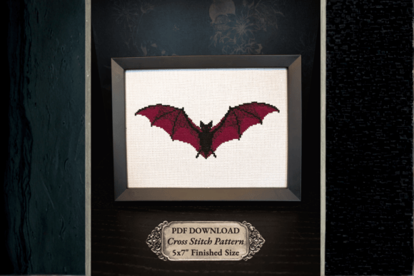 Gothic Bat Cross Stitch Pattern