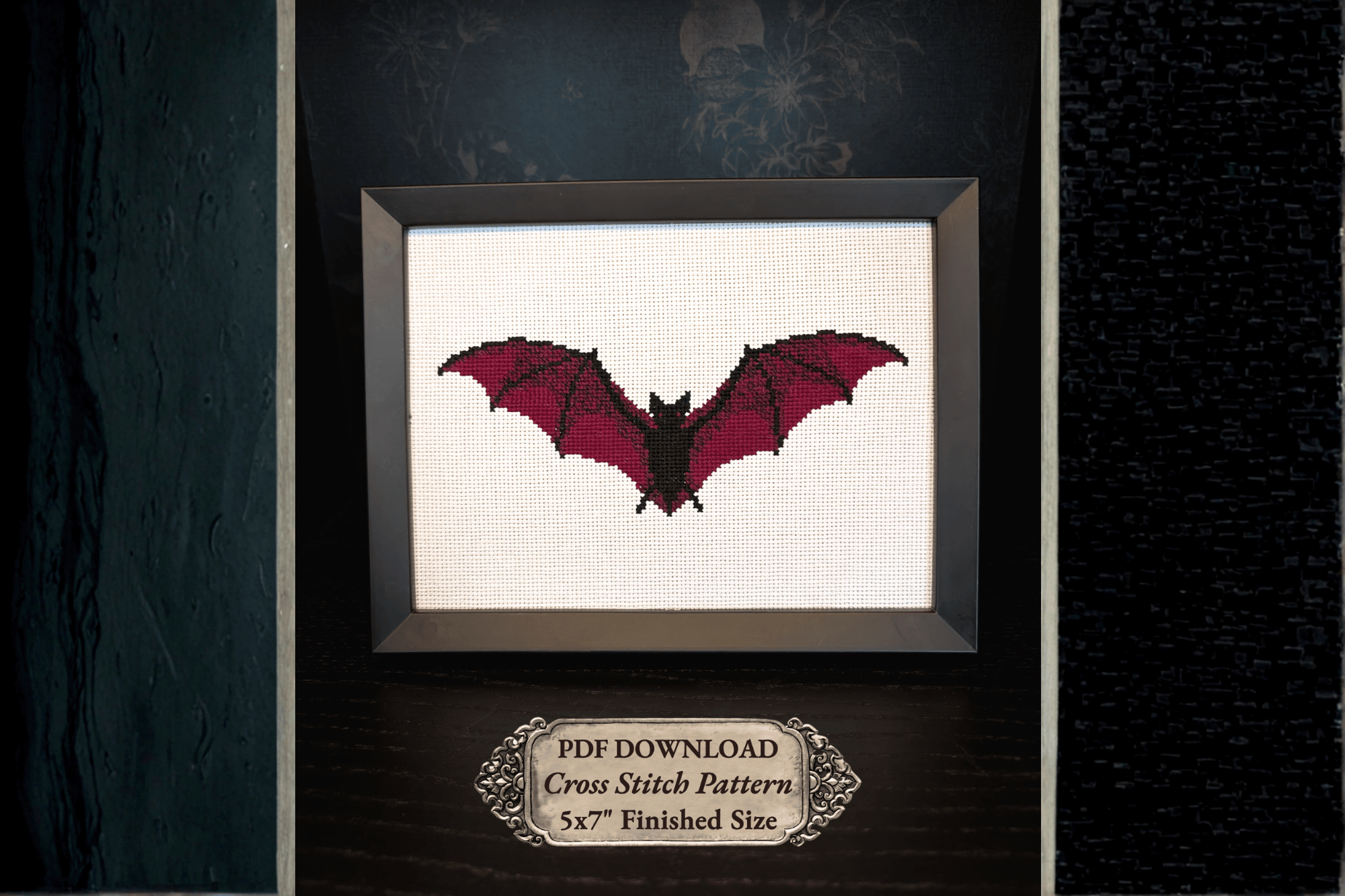 Gothic Bat Cross Stitch Pattern