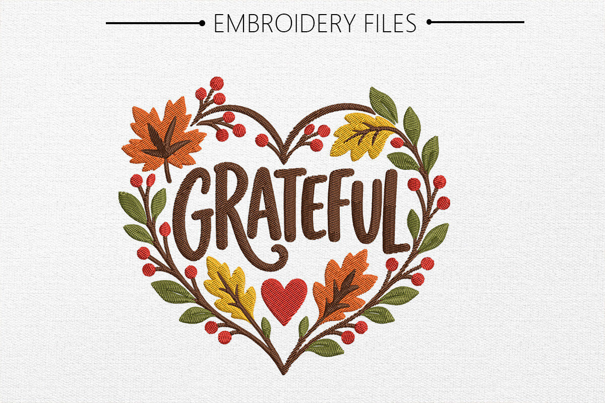 Grateful Thanksgiving Embroidery